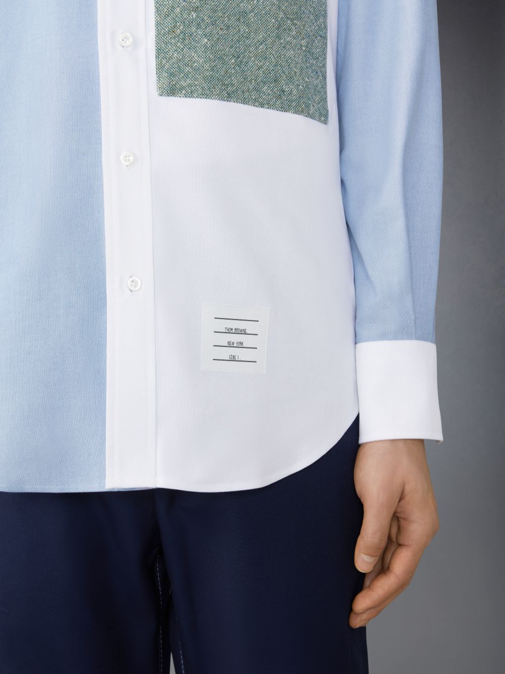 Blue Men Thom Browne Oxford Rose and Raven Patch Shirts | NNL83T99676