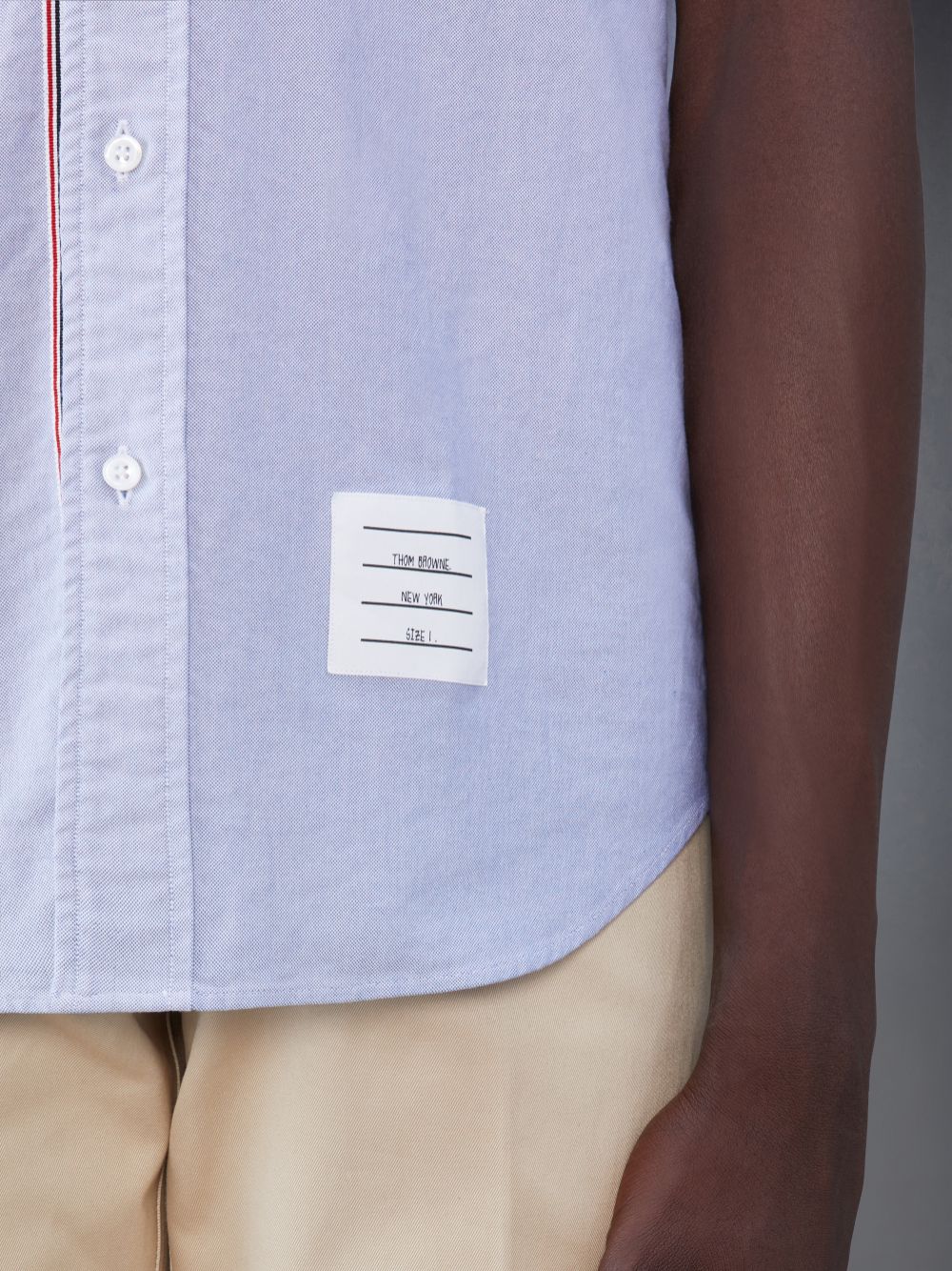Blue Men Thom Browne Oxford Short Sleeve Shirts | FQB28G79827