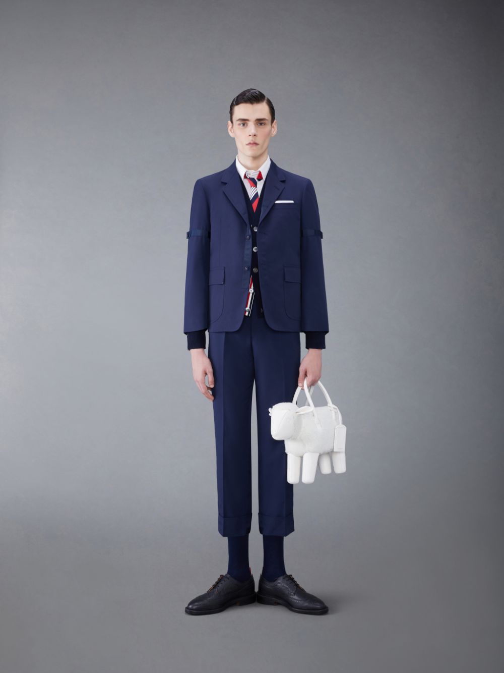 Blue Men Thom Browne Typewriter Cloth Armband Straight Fit Sport Coats | IJT67C81688