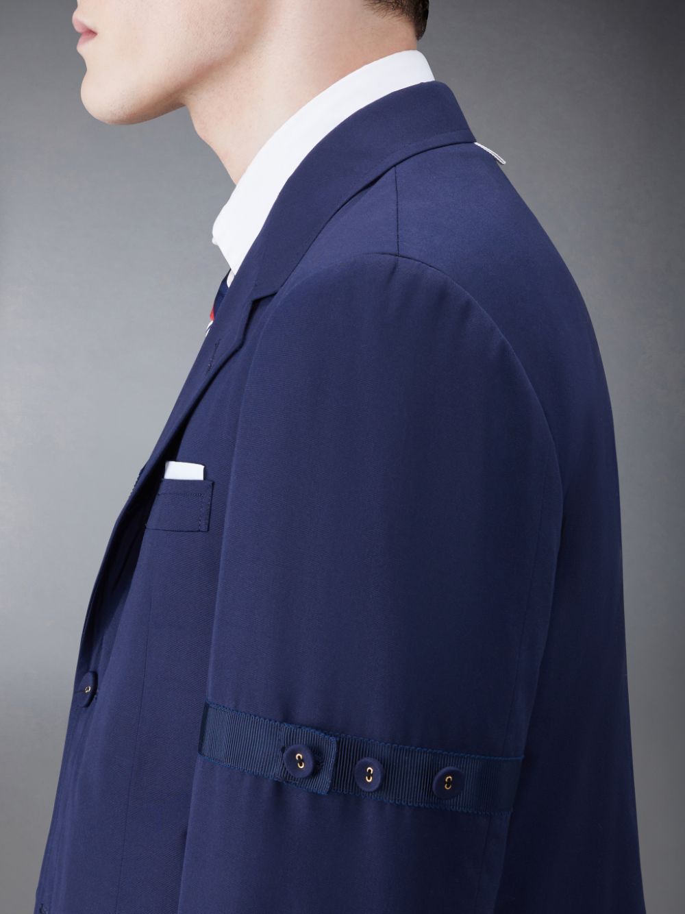 Blue Men Thom Browne Typewriter Cloth Armband Straight Fit Sport Coats | IJT67C81688