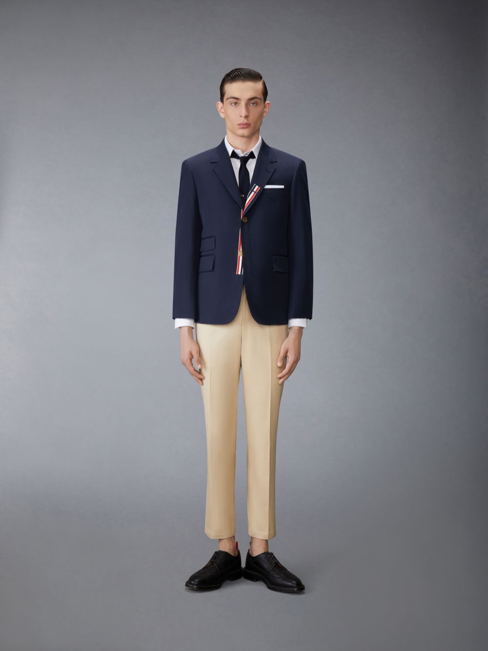 Blue Men Thom Browne Typewriter Cloth Grosgrain Placket Sport Coats | HEQ95B35558