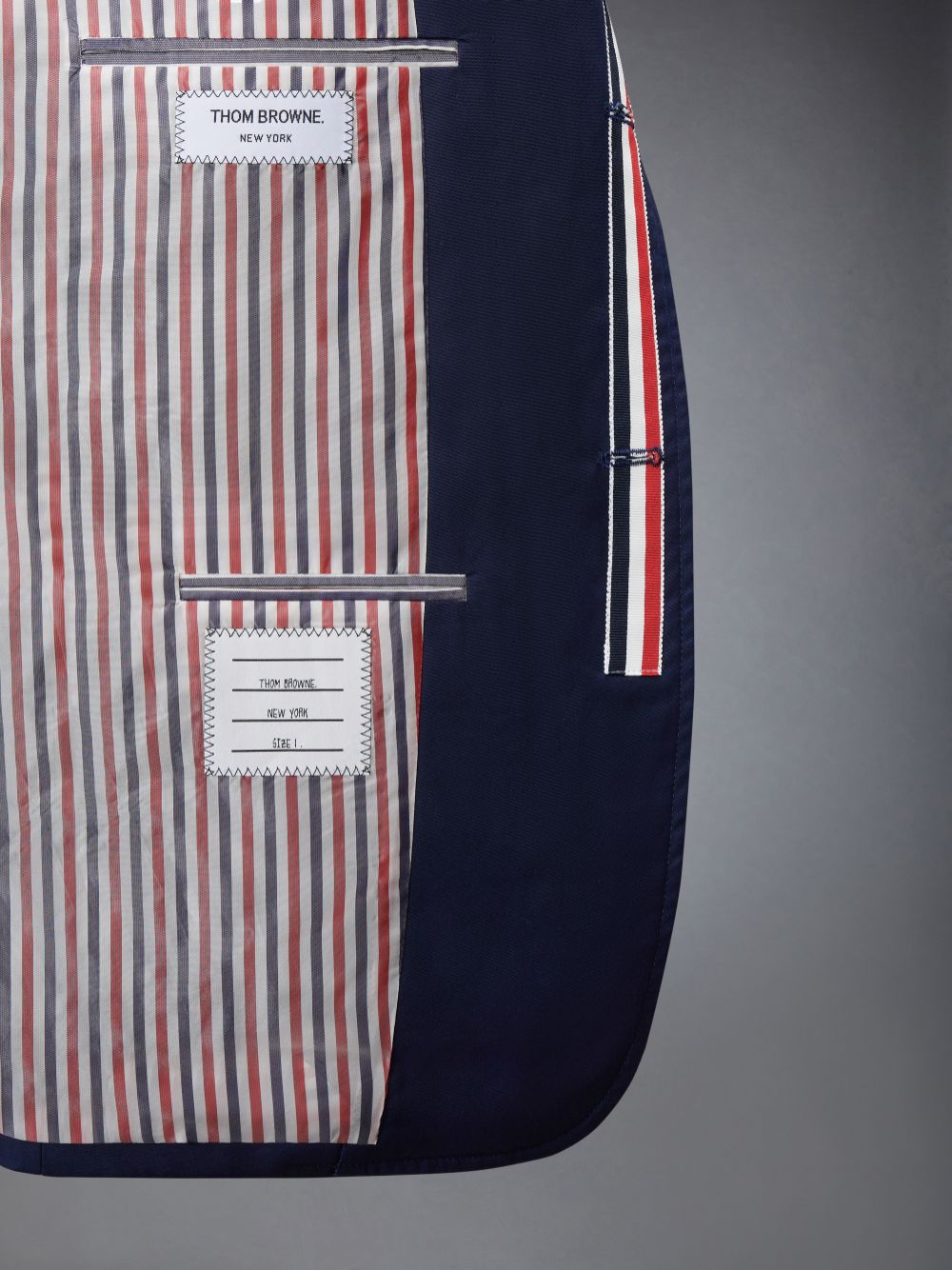 Blue Men Thom Browne Typewriter Cloth Grosgrain Placket Sport Coats | HEQ95B35558