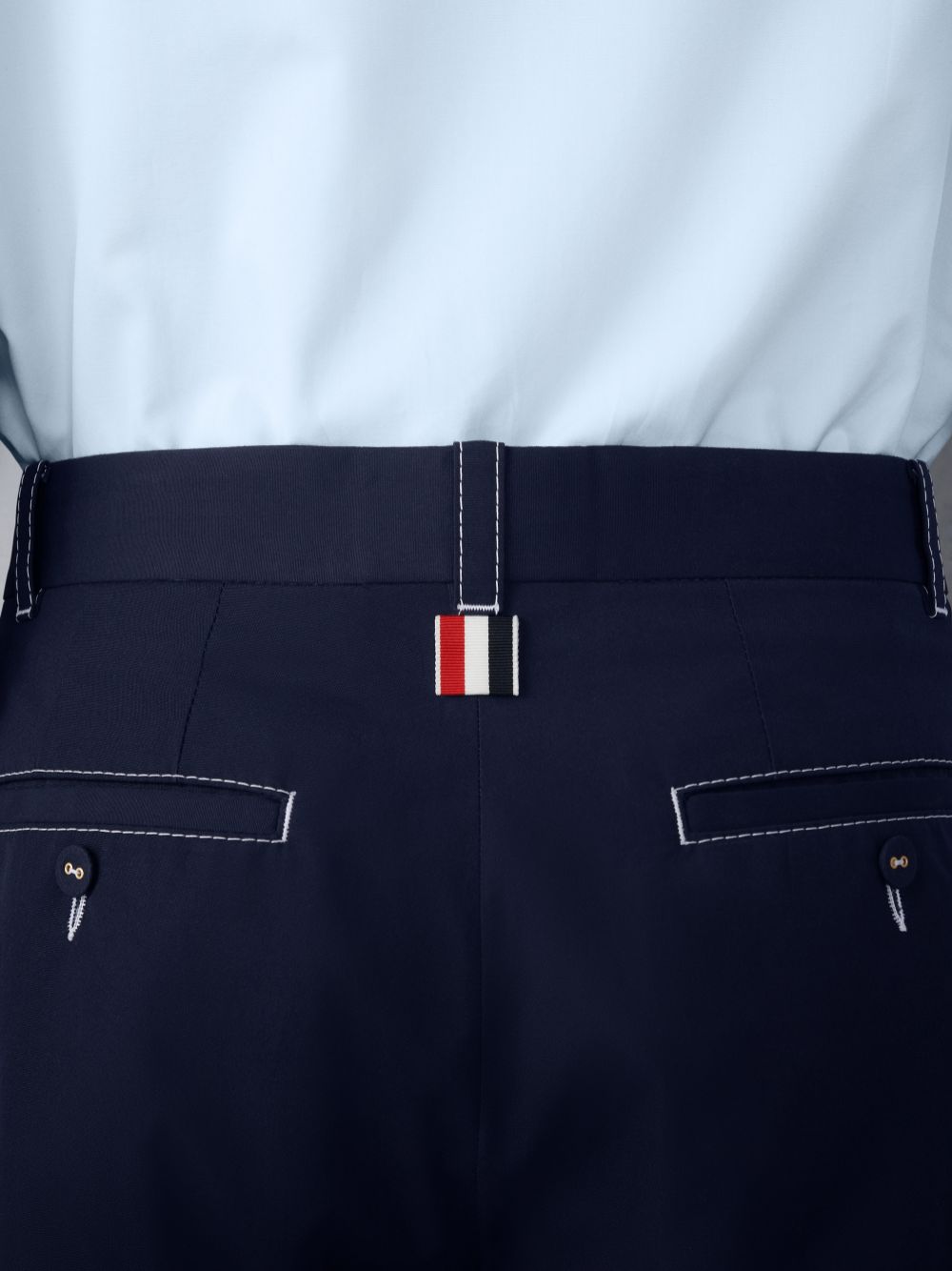 Blue Men Thom Browne Typewriter Unconstructed Straight Leg Pants | DDI03H39474