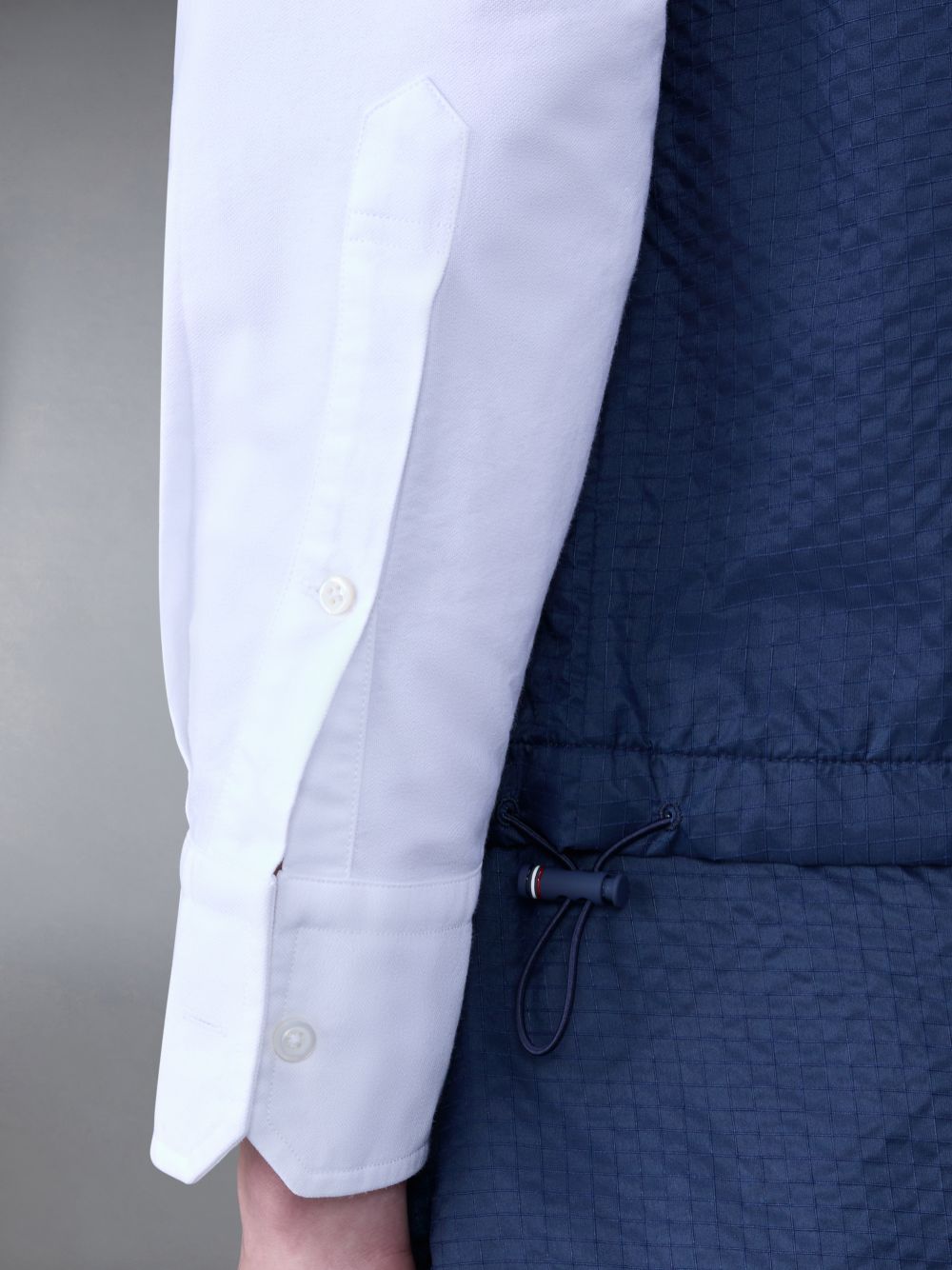 Blue Men Thom Browne Ultralight Ripstop 4-Bar Hooded Vest | GHI80M48262