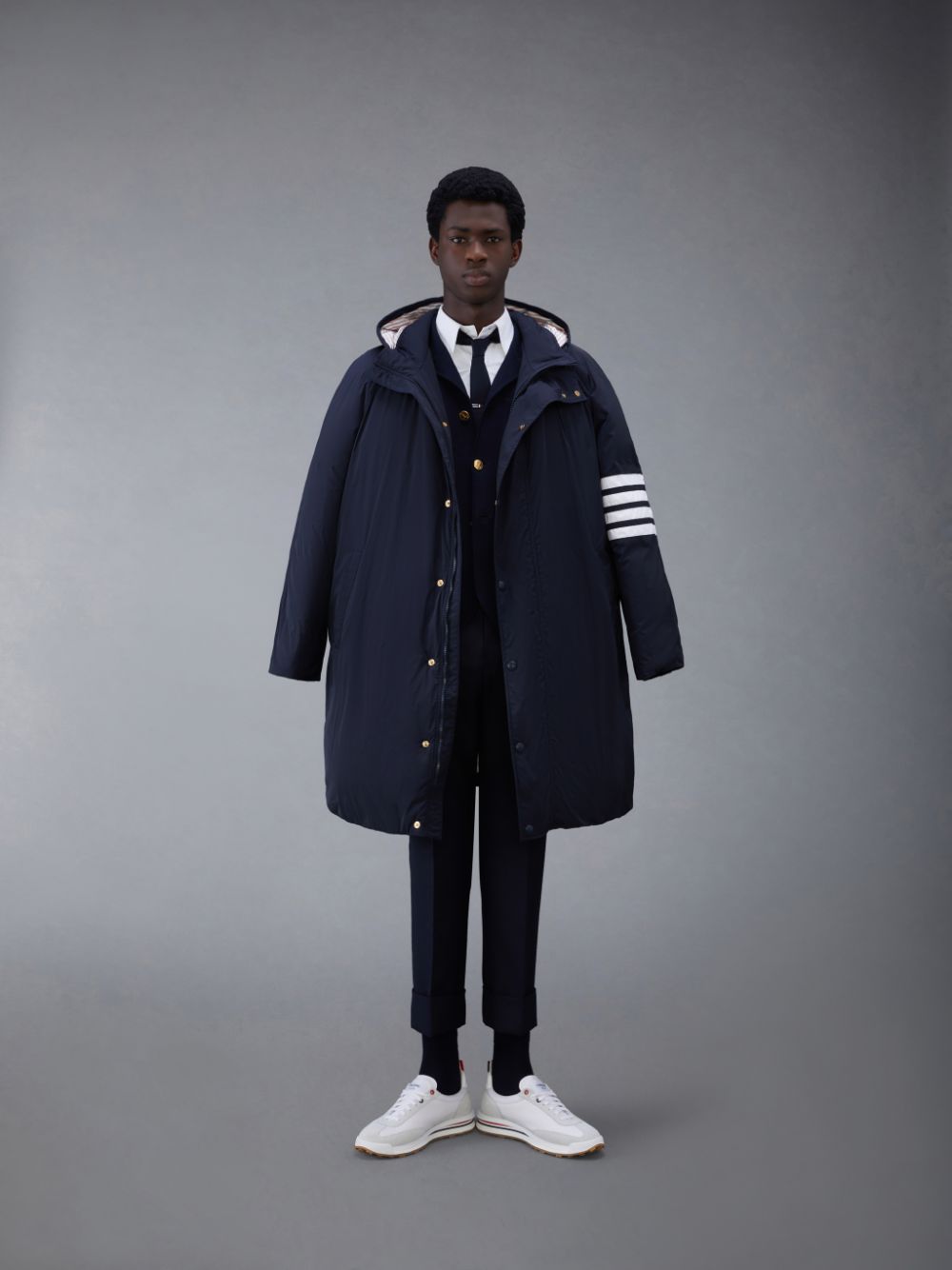 Blue Men Thom Browne Wool 4-Bar Sport Cardigan | VEV75N74737