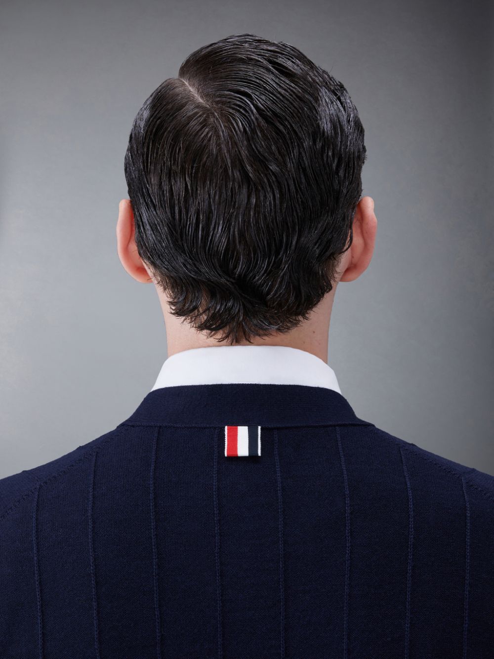 Blue Men Thom Browne Wool Relaxed V-Neck Armband Cardigan | SAT58Z52438