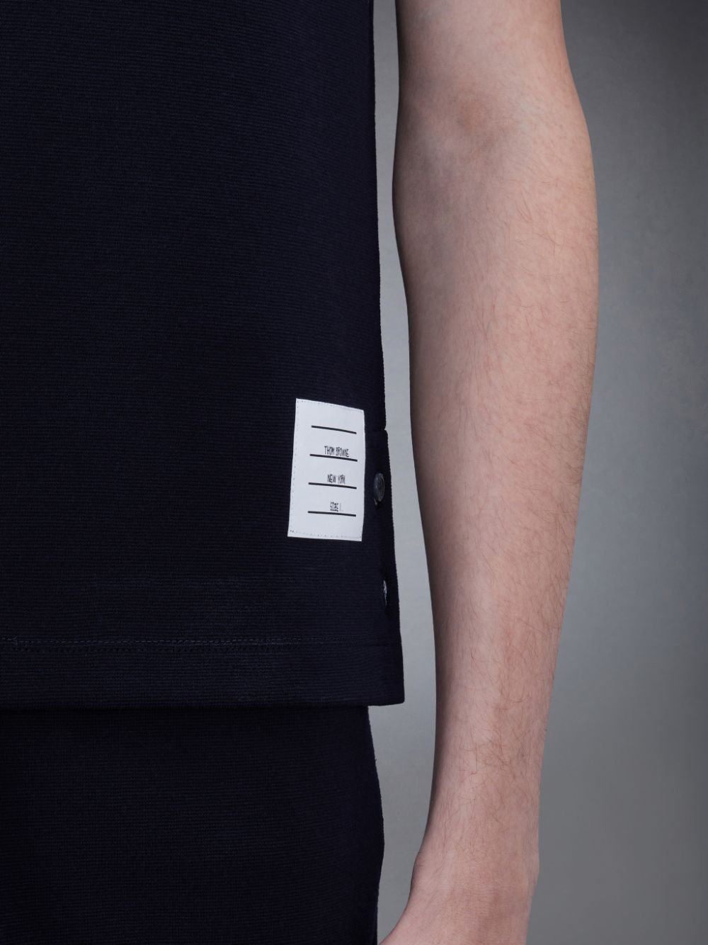 Blue Men Thom Browne Wool Short Sleeve Polo Shirt | INZ31E18968