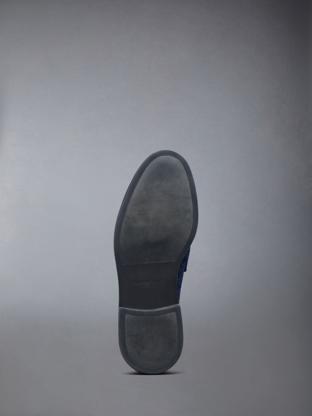 Blue Women Thom Browne Cotton Tweed Lightweight Rubber Sole Classic Penny Loafers | AUJ82P91273