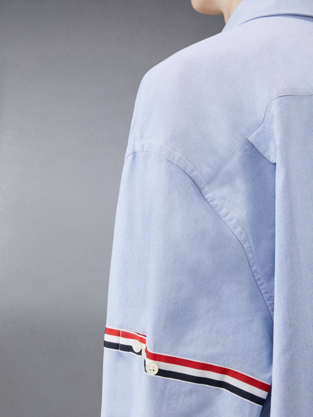 Blue Women Thom Browne Oxford Armband Supersized Shirts | MXH45A00316