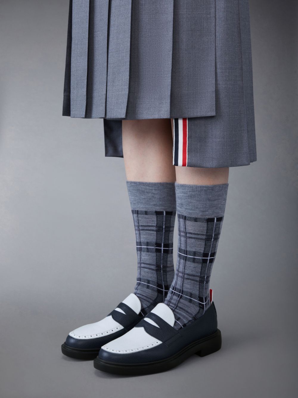 Blue Women Thom Browne Pebble Grain Leather Penny Loafers | WWD61R14943