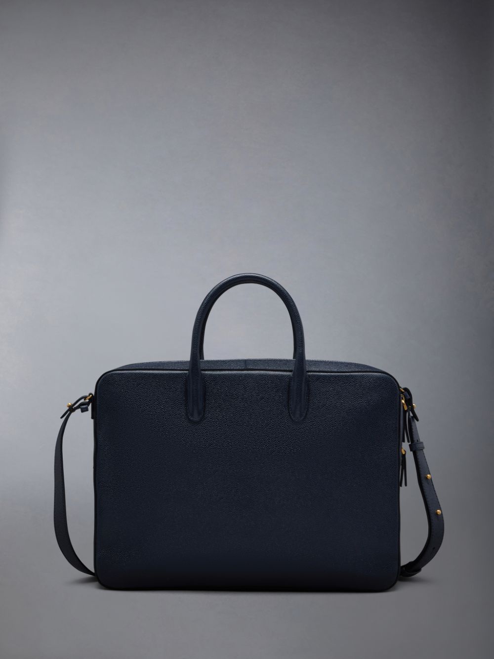 Blue Women Thom Browne Pebble Grain Leather Business Bags | RBQ38E38466