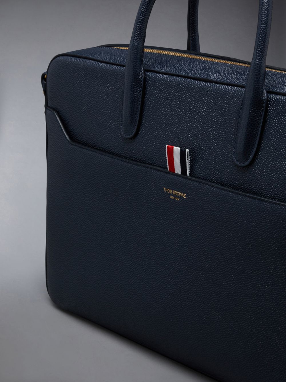 Blue Women Thom Browne Pebble Grain Leather Business Bags | RBQ38E38466