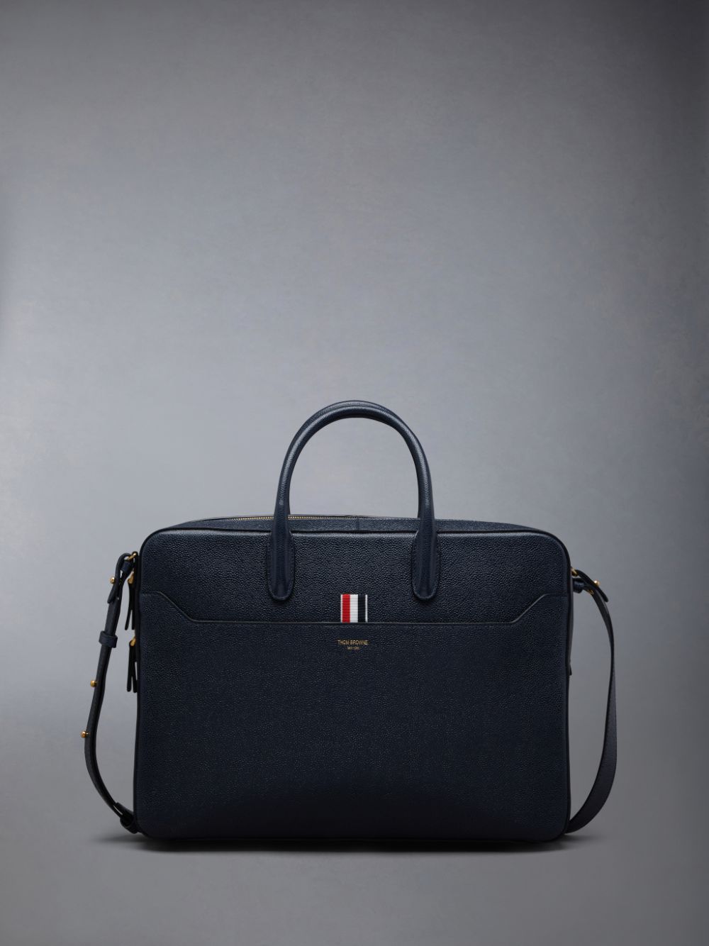 Blue Women Thom Browne Pebble Grain Leather Business Bags | RBQ38E38466