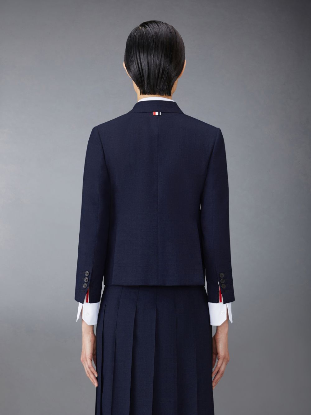 Blue Women Thom Browne Plain Weave School Uniform High Armhole Sport Coats | BGS90F27358