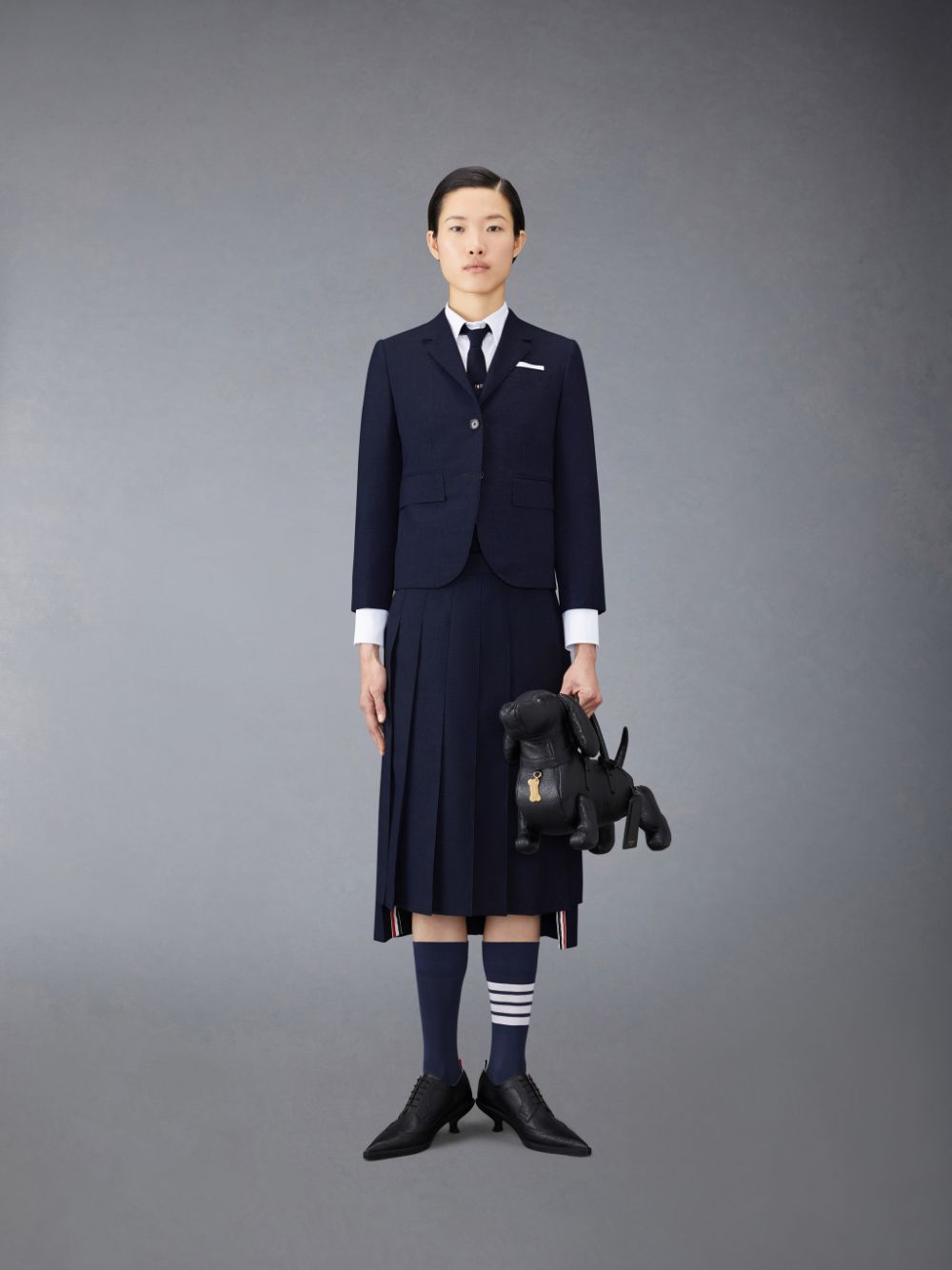 Blue Women Thom Browne Plain Weave School Uniform High Armhole Sport Coats | BGS90F27358