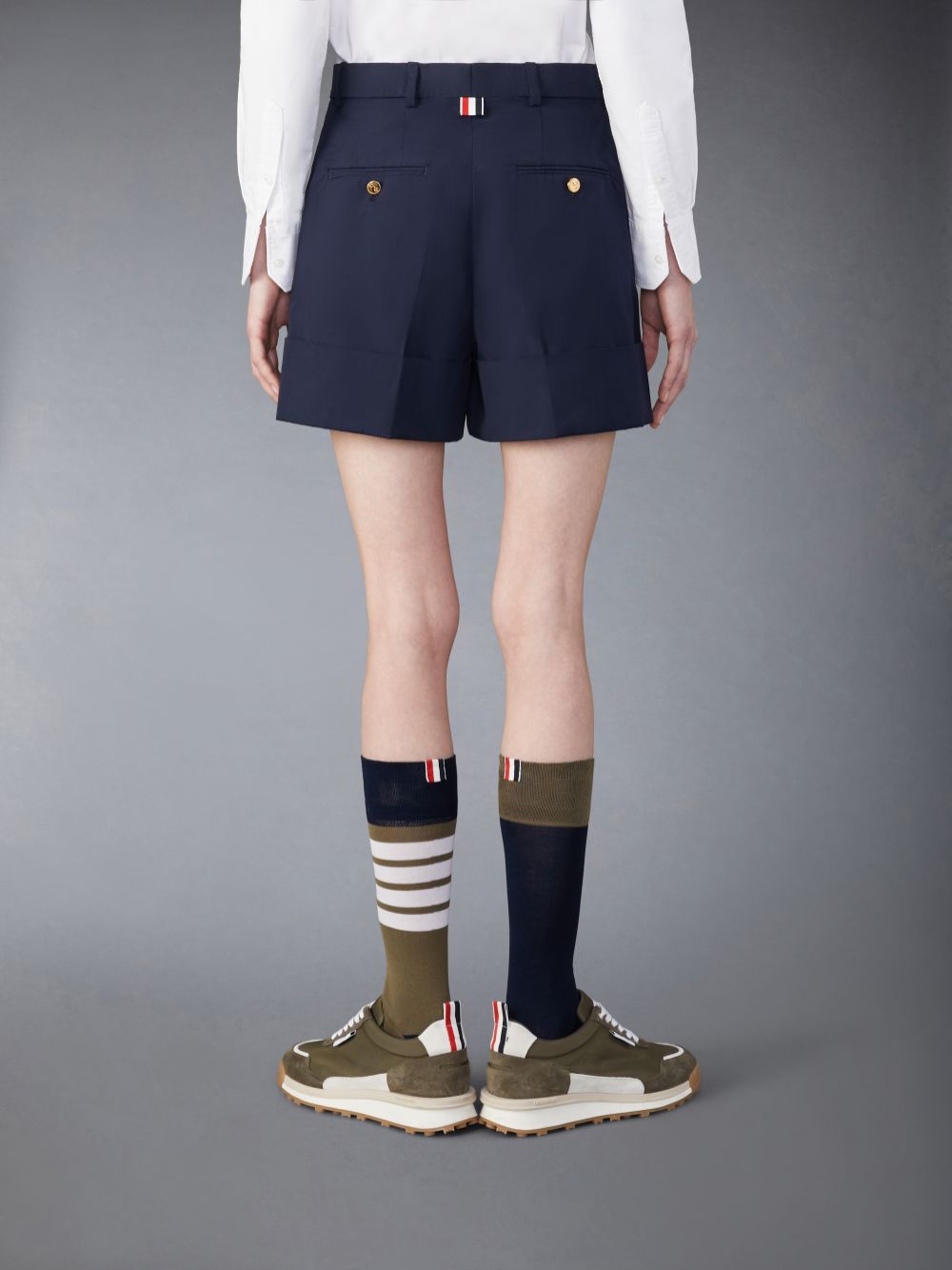 Blue Women Thom Browne Typewriter Sack Shorts | HJK72J07929