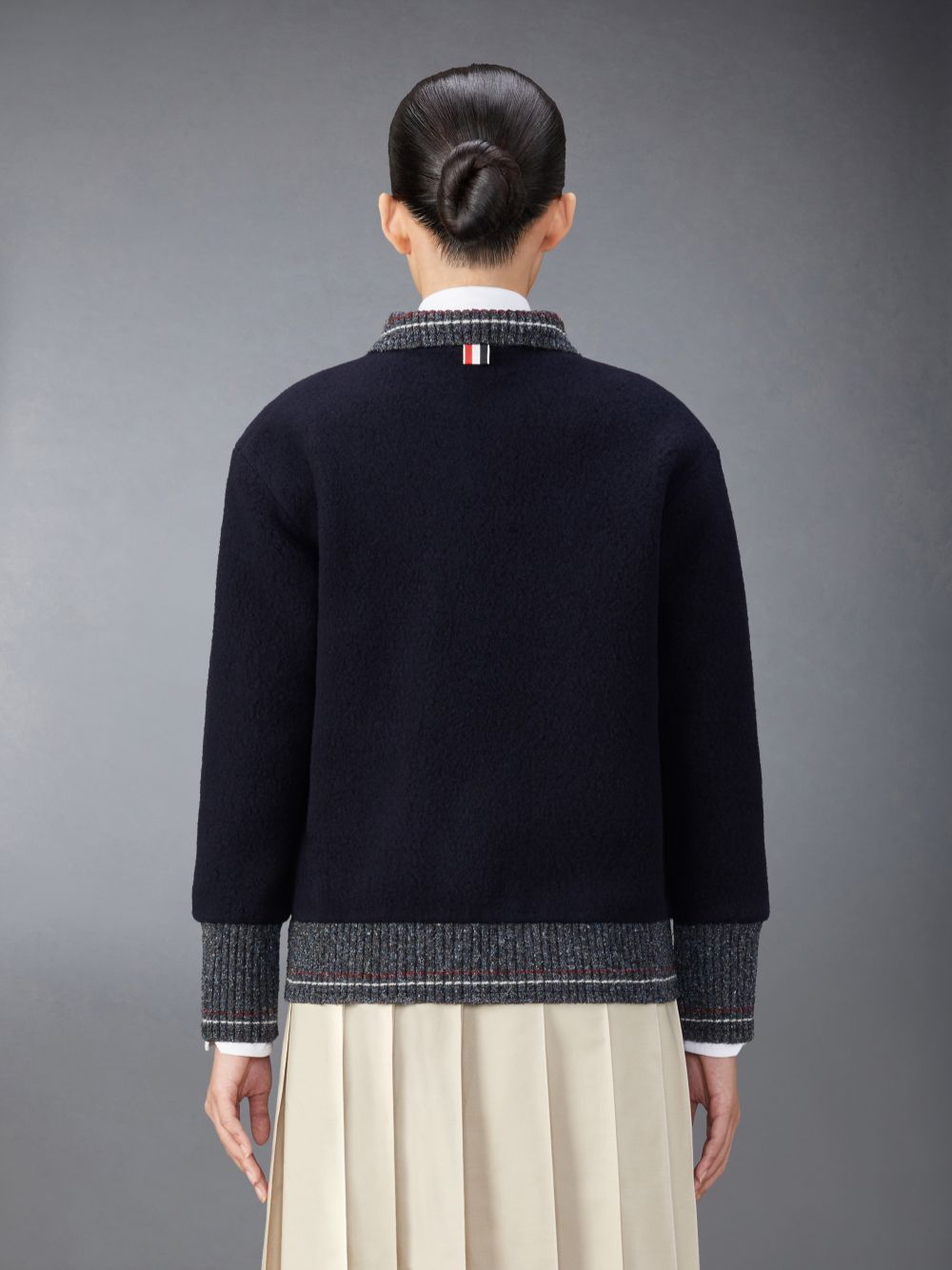 Blue Women Thom Browne Wool Fleece Cardigan | JXJ92B91897