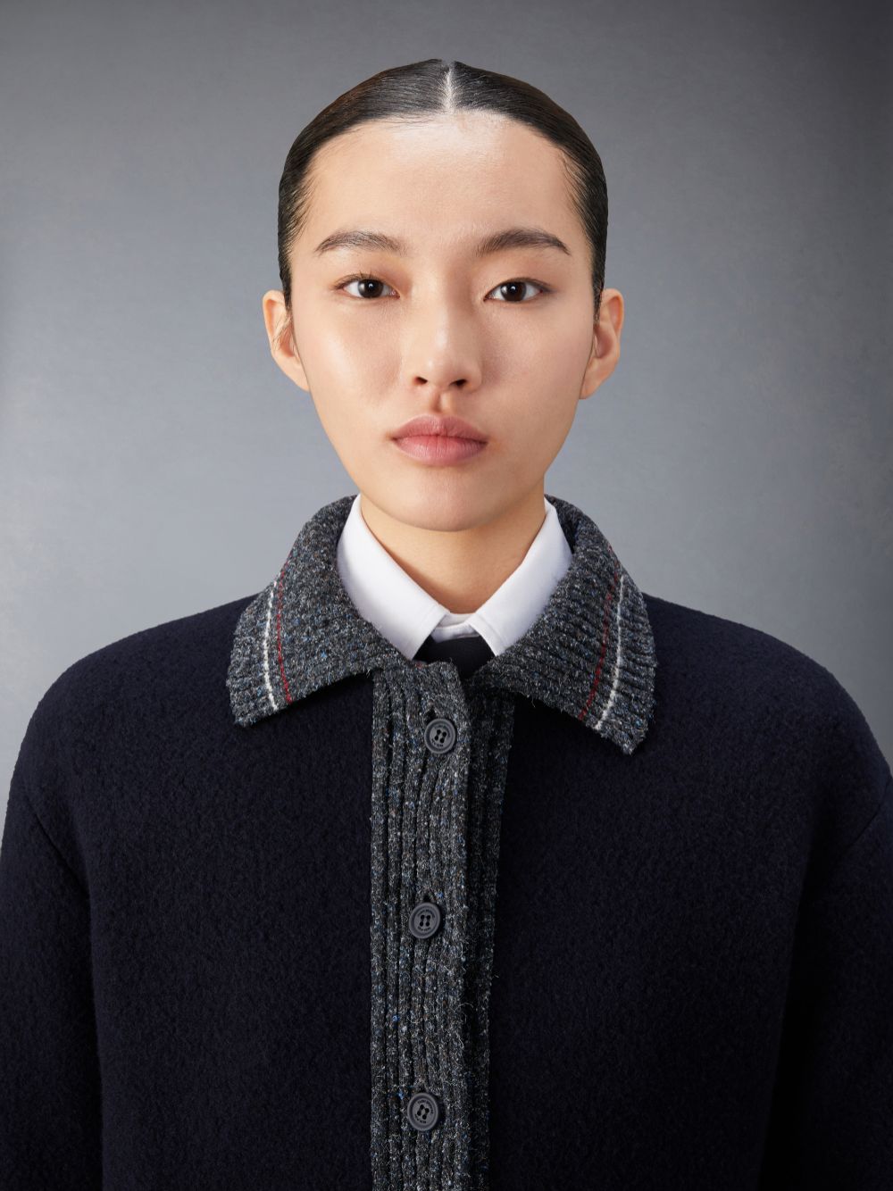 Blue Women Thom Browne Wool Fleece Cardigan | JXJ92B91897