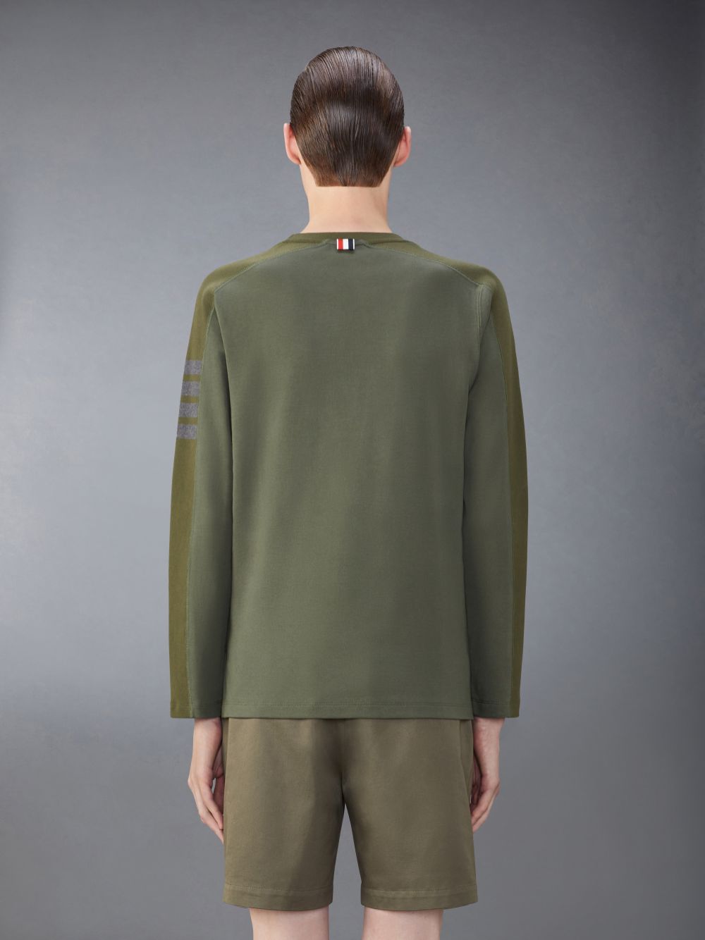 Green Men Thom Browne Milano Cotton 4-Bar T Shirts | IDN01H43564