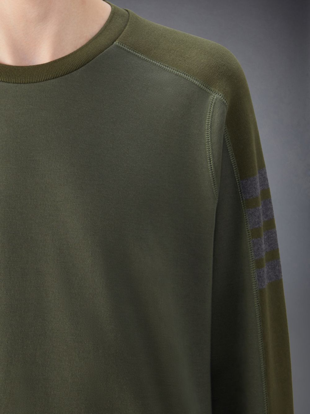 Green Men Thom Browne Milano Cotton 4-Bar T Shirts | IDN01H43564