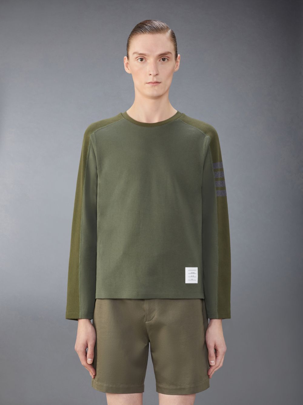 Green Men Thom Browne Milano Cotton 4-Bar T Shirts | IDN01H43564
