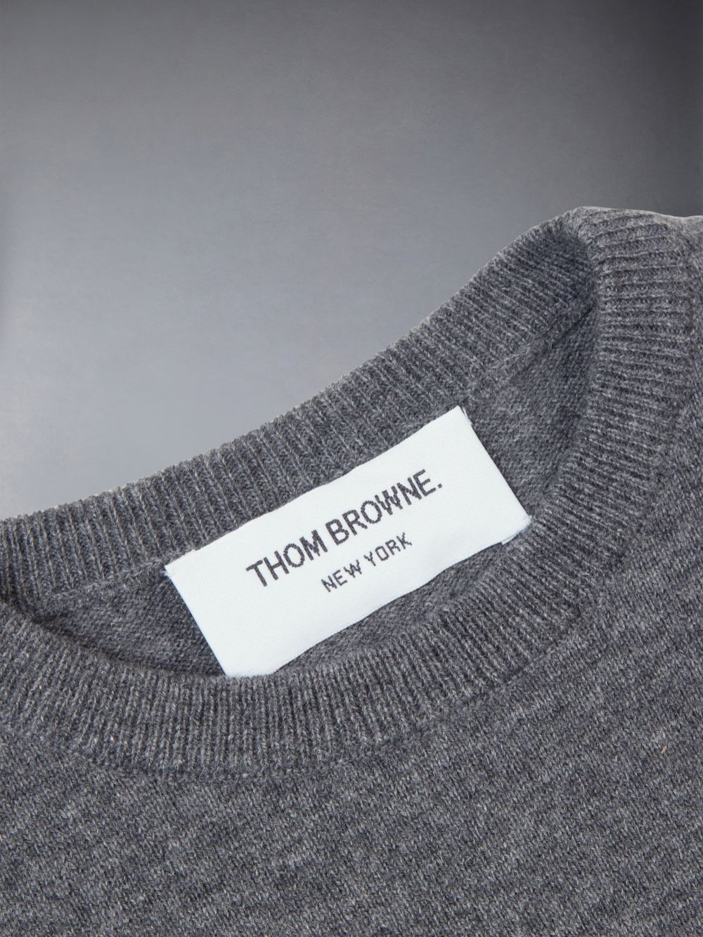 Grey Girls's Thom Browne Cashmere 4-Bar Crewneck Pullover | WAN01I89335