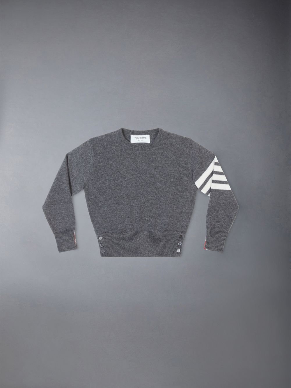 Grey Girls\'s Thom Browne Cashmere 4-Bar Crewneck Pullover | WAN01I89335
