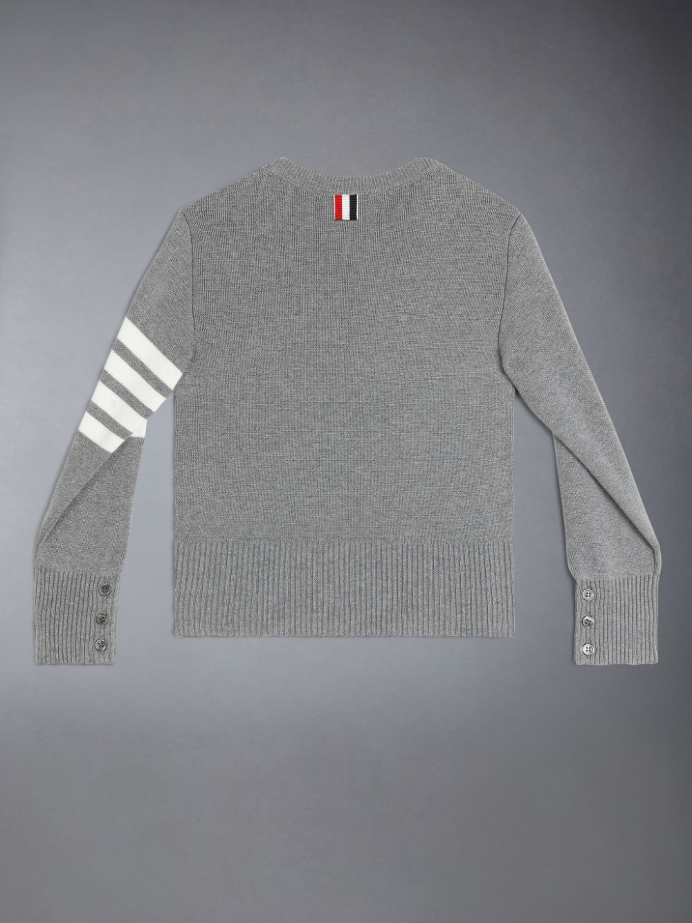 Grey Girls's Thom Browne Cotton Milano 4-Bar Pullover | EGV70J39957