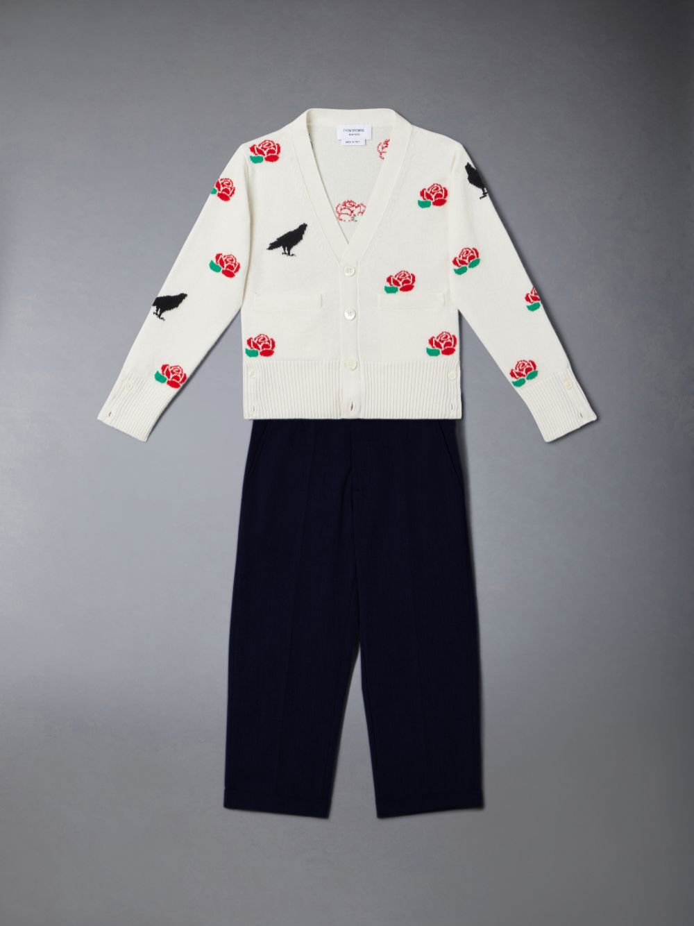 Grey Girls's Thom Browne Typewriter Track Pants | EXL38Y99143