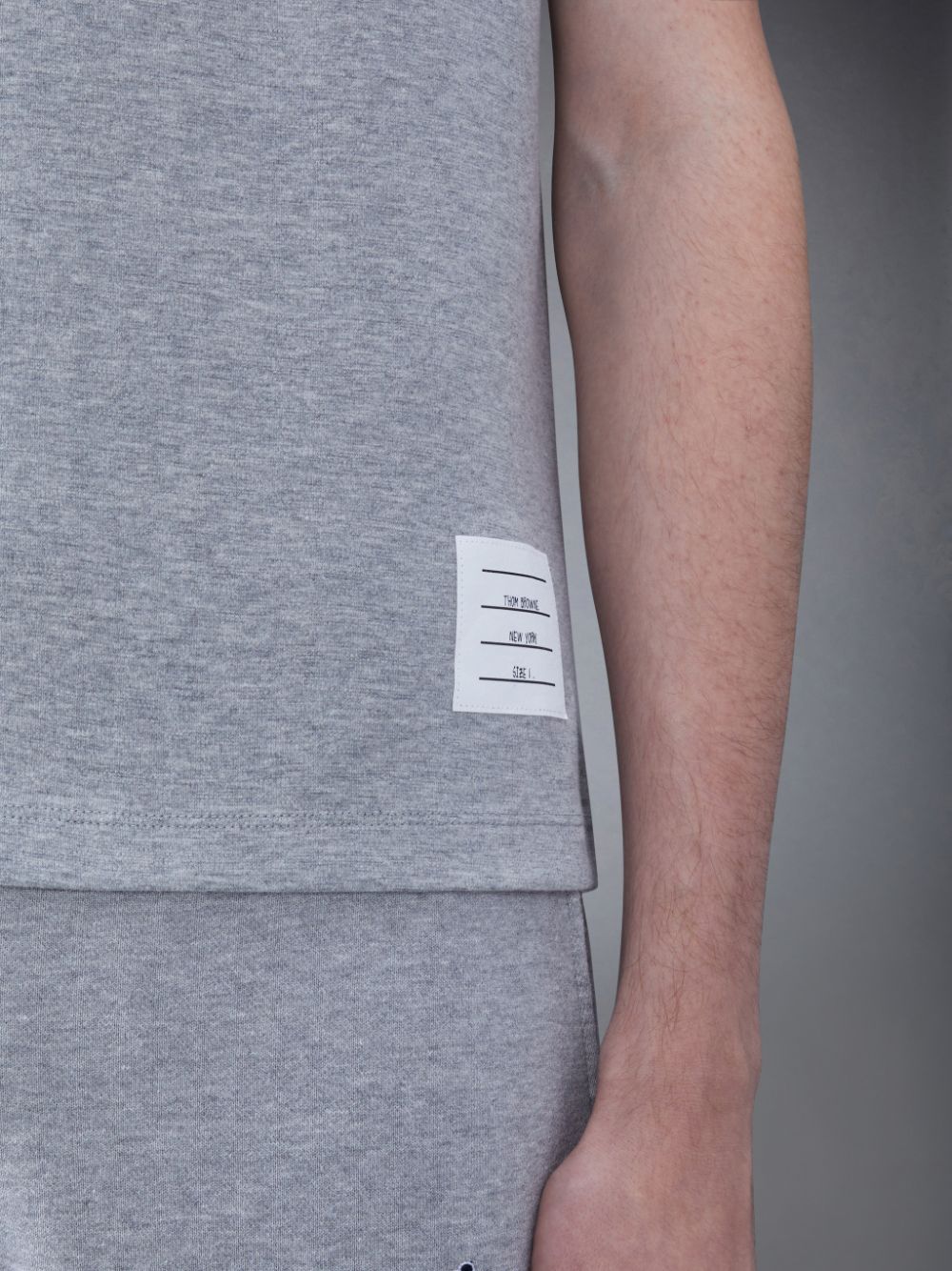 Grey Men Thom Browne Cotton 4-Bar Short Sleeve T Shirts | MAC77H30367