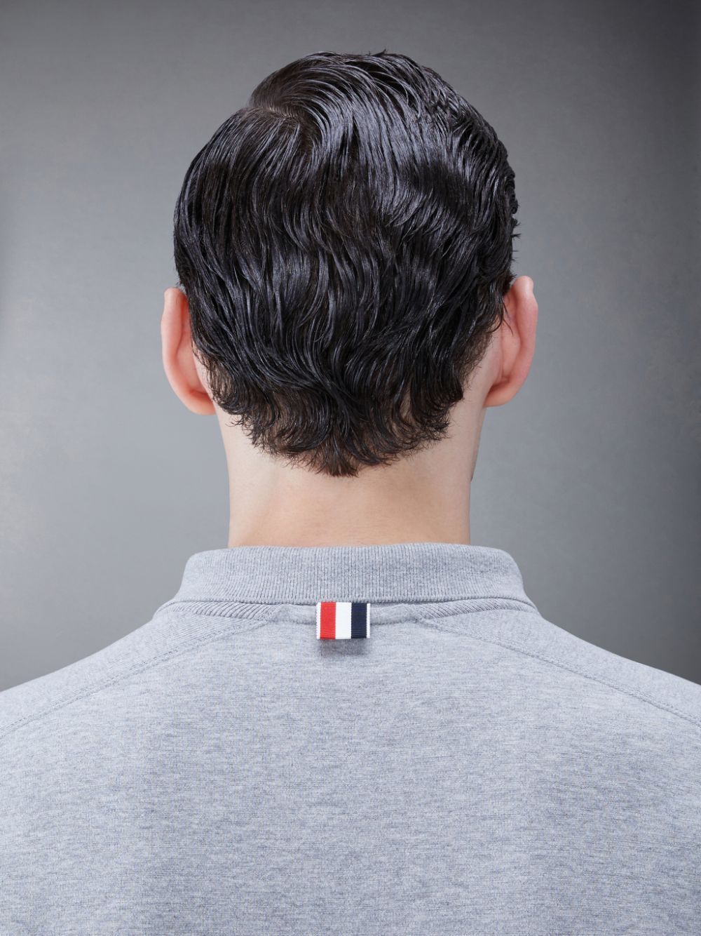 Grey Men Thom Browne Cotton 4-Bar Short Sleeve Polo Shirt | NBD01P52056