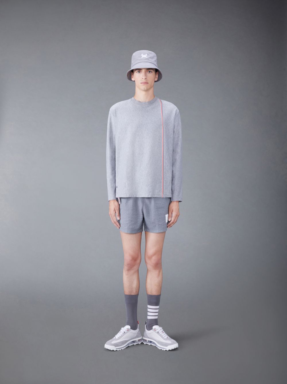 Grey Men Thom Browne Jersey Oversized T Shirts | GPV95O70248