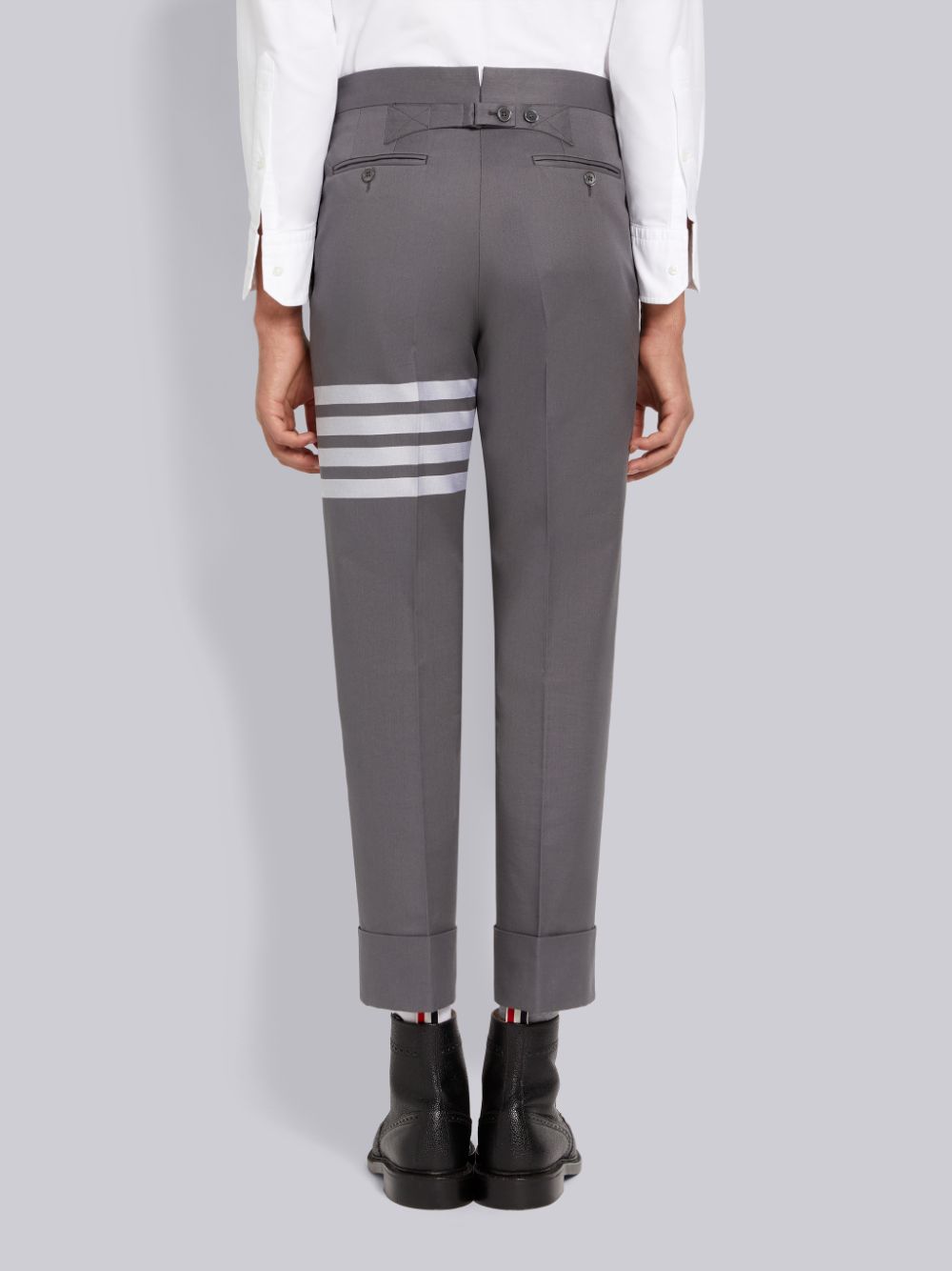 Grey Men Thom Browne Medium Cotton Suiting Engineered 4-Bar Classic Pants | YGQ80F32811