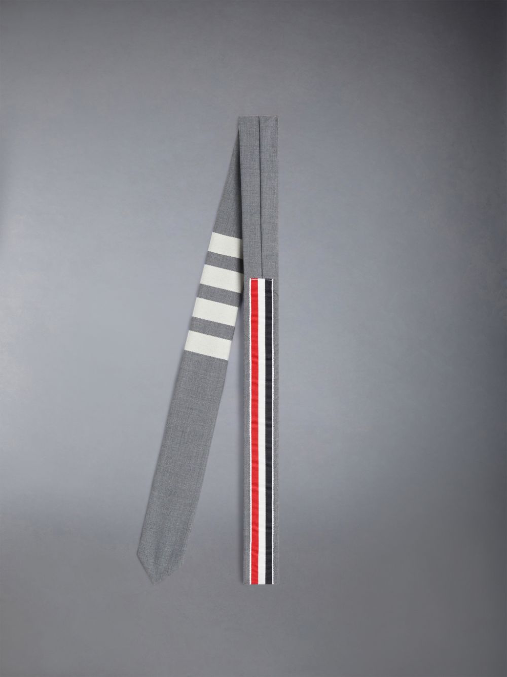 Grey Men Thom Browne Medium Plain Weave 4-Bar Ties | CQB06J65094