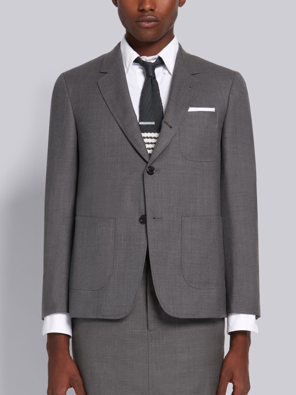 Grey Men Thom Browne Medium Super 120s Wool Twill Sack Jackets | QPS05X71947