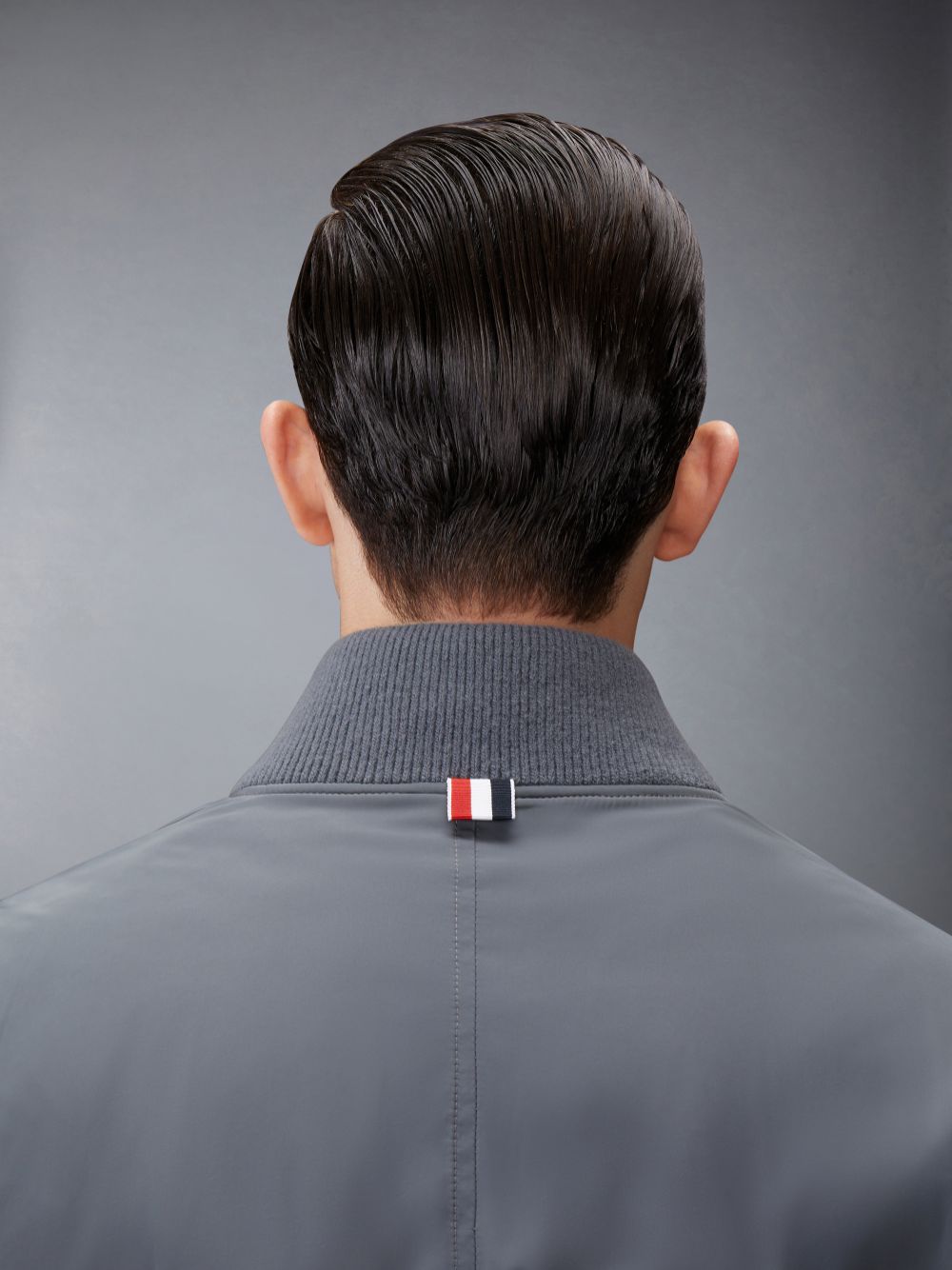 Grey Men Thom Browne POLY TWILL 4-BAR OVERSIZED BLOUSON Jackets | VVT58G90564