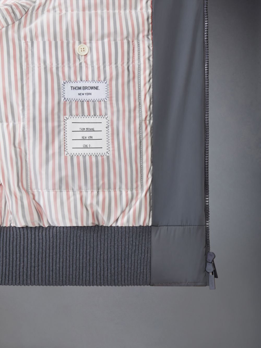 Grey Men Thom Browne POLY TWILL 4-BAR OVERSIZED BLOUSON Jackets | VVT58G90564