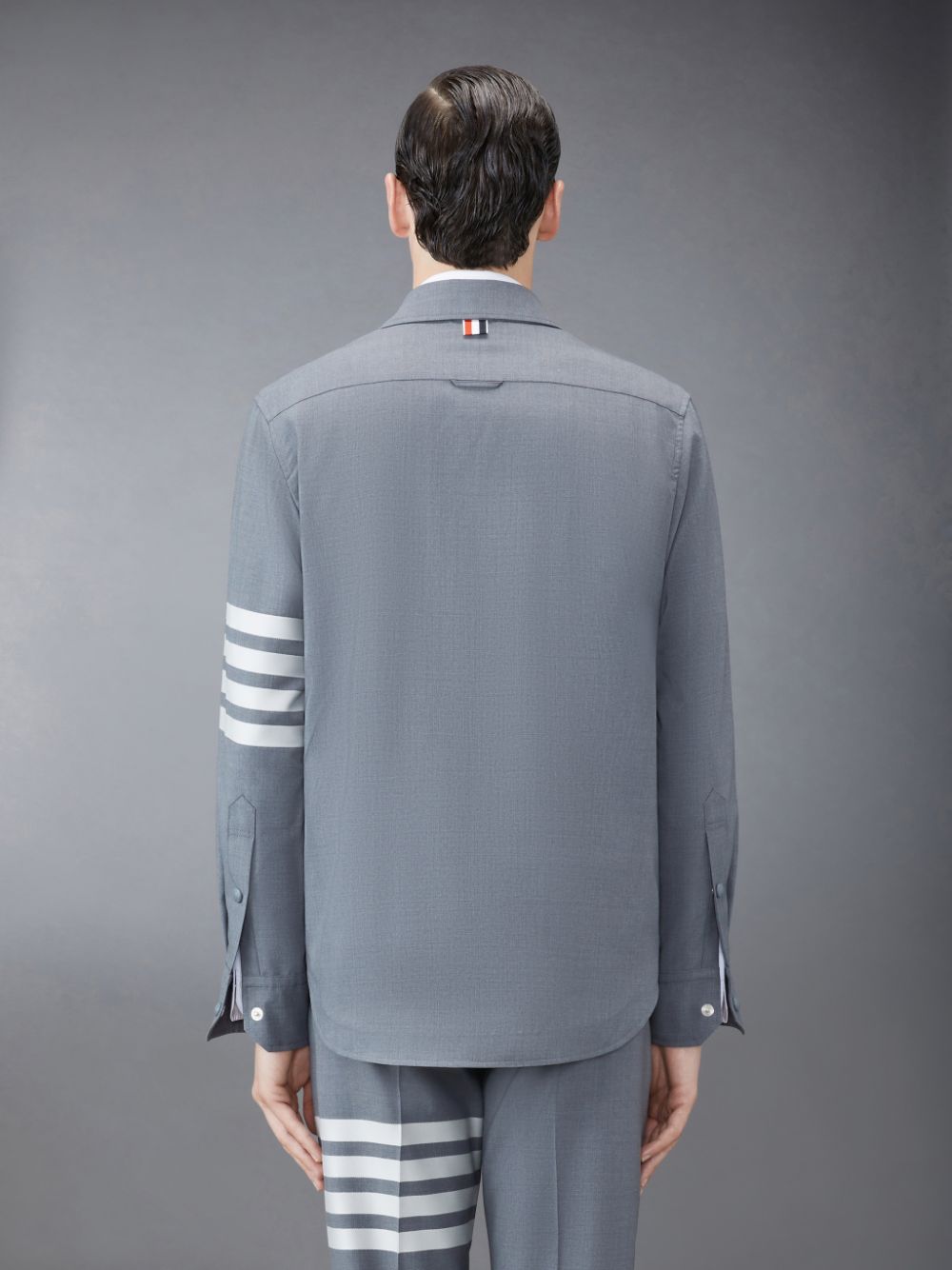 Grey Men Thom Browne Plain Weave 4-Bar Jacket Shirts | BSZ52N66911