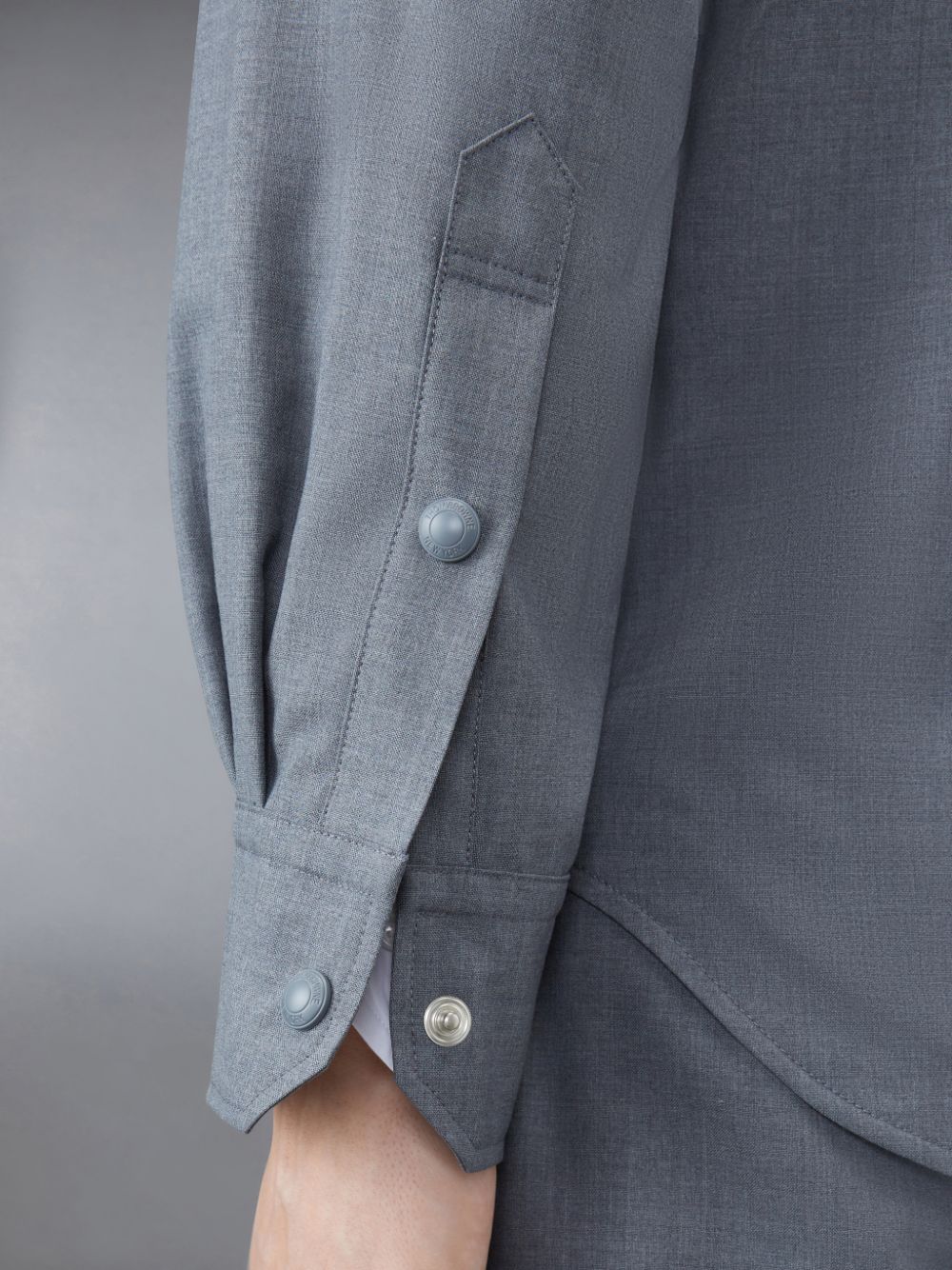 Grey Men Thom Browne Plain Weave 4-Bar Jacket Shirts | BSZ52N66911