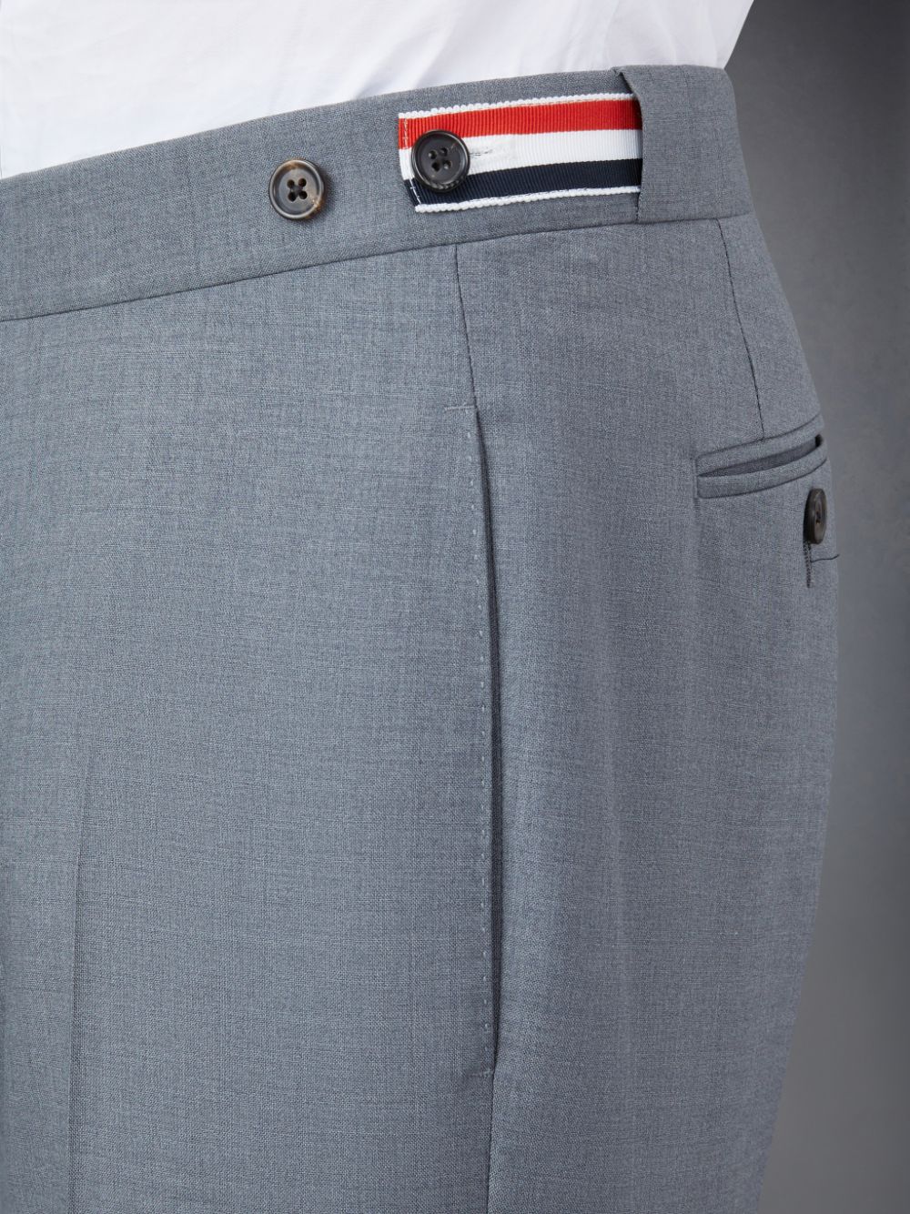 Grey Men Thom Browne Plain Weave 4-Bar Low Rise Pants | MGU17H98782