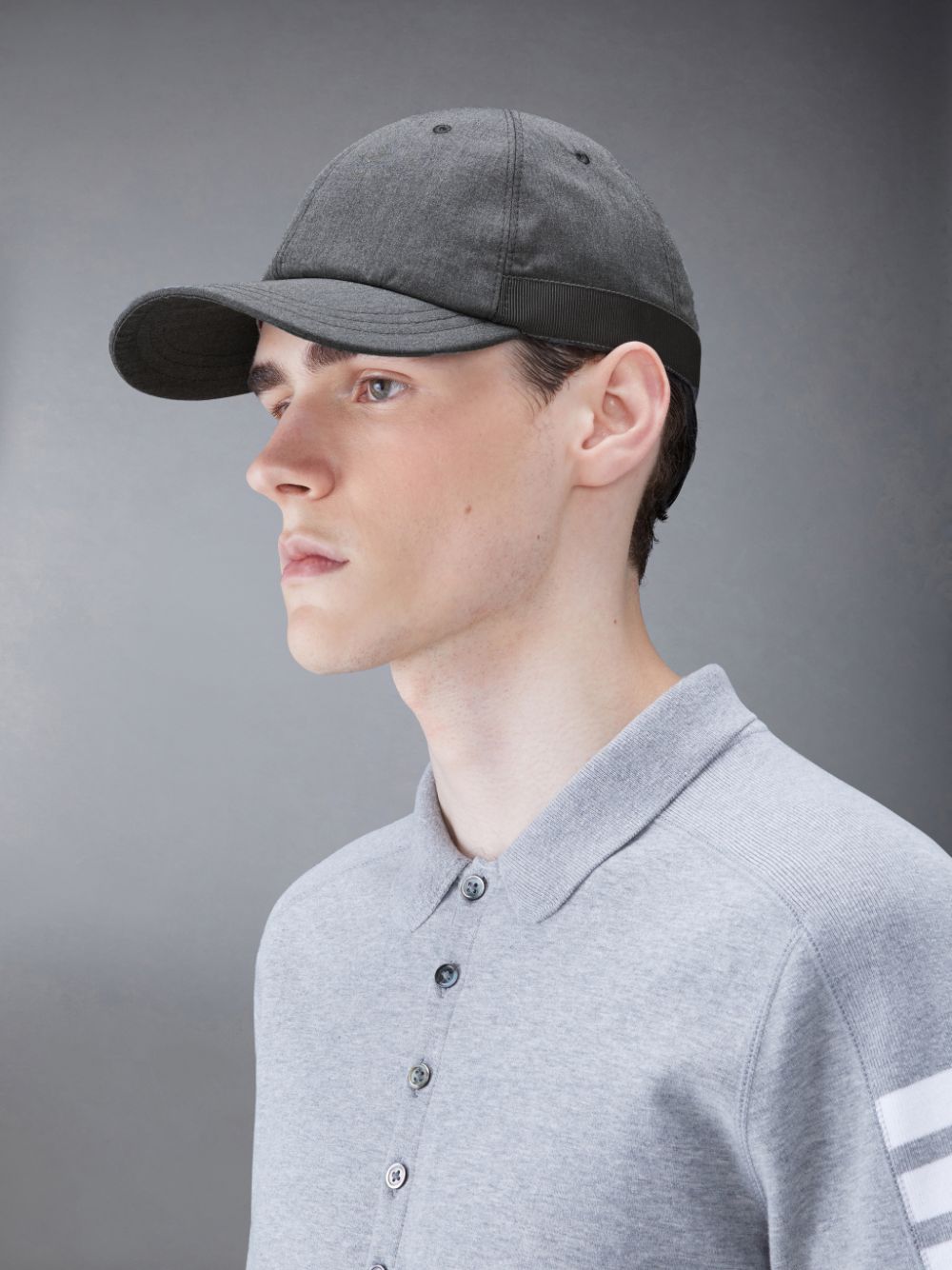 Grey Men Thom Browne Typewriter Cloth Classic Baseball Caps | BSK90R25596