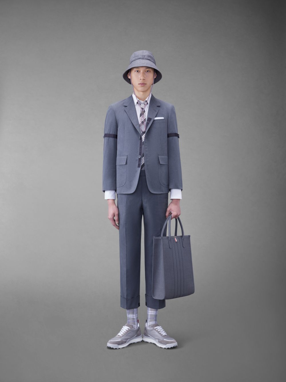 Grey Men Thom Browne Typewriter Cloth Classic Pants | NON40P51829