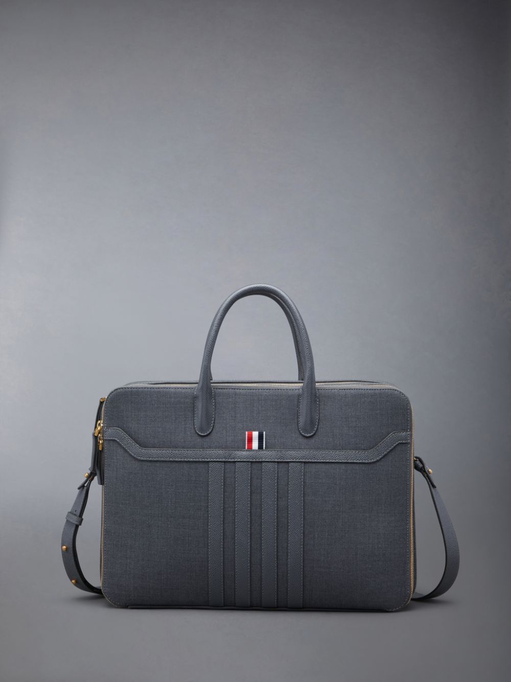 Grey Men Thom Browne Wool 4-Bar Business Bags | RNW10G88392