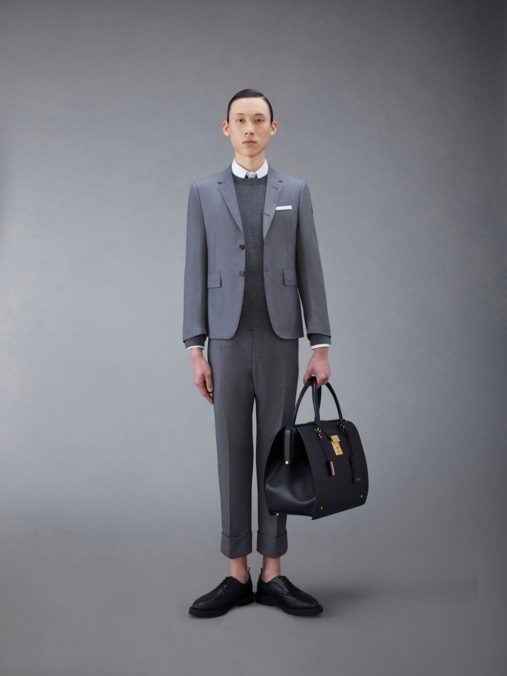 Grey Men Thom Browne Wool 4-Bar Pullover | NWJ92A89531