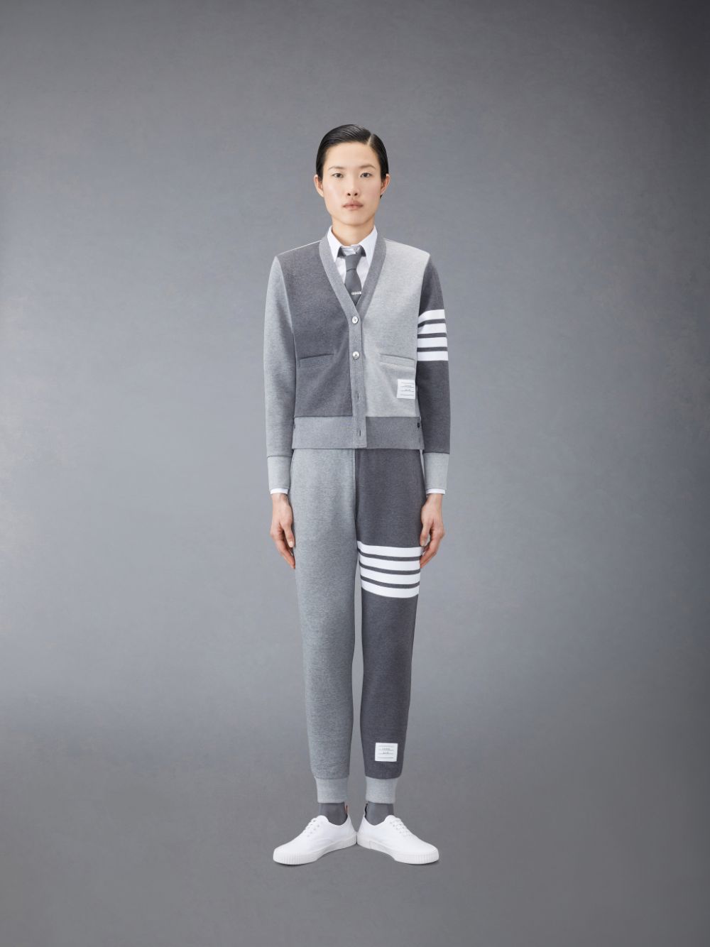Grey Women Thom Browne Funmix Loopback 4-Bar Sweatpants | ZCG67Q94397