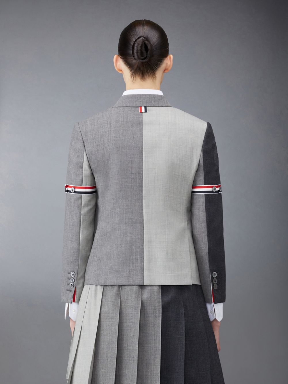 Grey Women Thom Browne Funmix Wool Fresco High Armhole Sport Coats | VWT53D65959