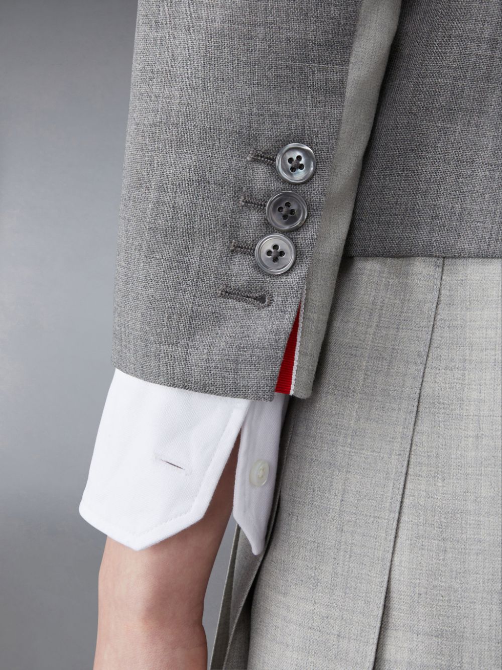 Grey Women Thom Browne Funmix Wool Fresco High Armhole Sport Coats | VWT53D65959