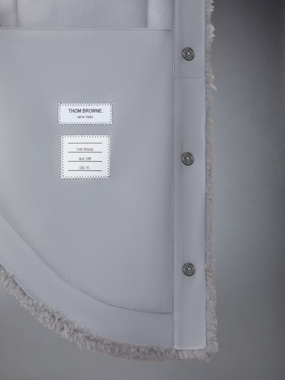 Grey Women Thom Browne Medium Dyed Shearling 4-Bar Supersized Shirt Jackets | UGV50Z98595