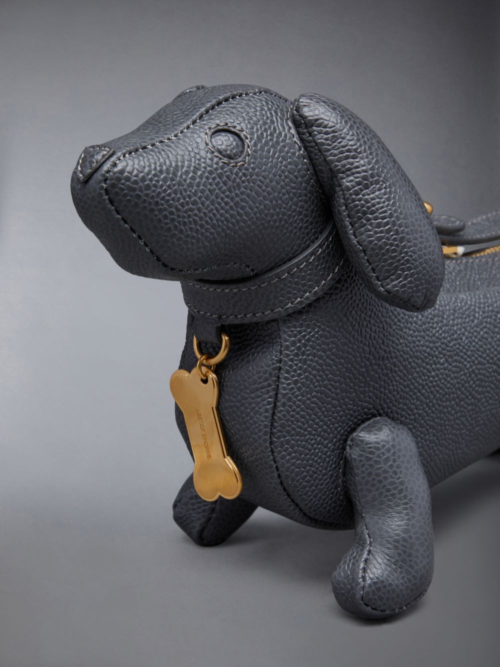 Grey Women Thom Browne Mini Hector in Pebble Grain Crossbody Bags | LKN74P85187