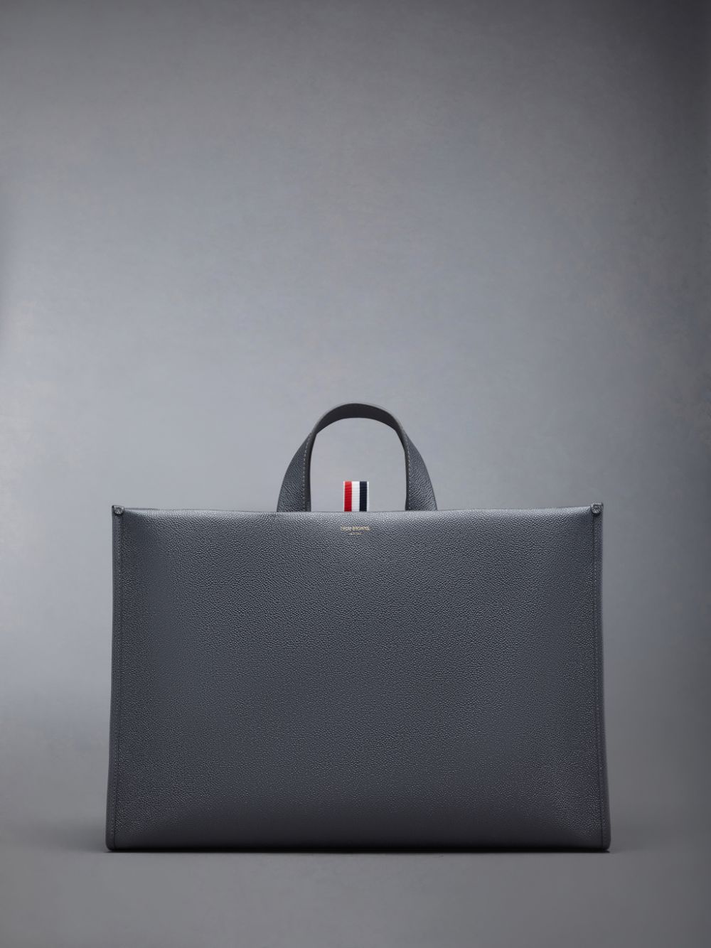 Grey Women Thom Browne Pebble Grain 4-Bar Squared Tote Bags | PFG02U81381